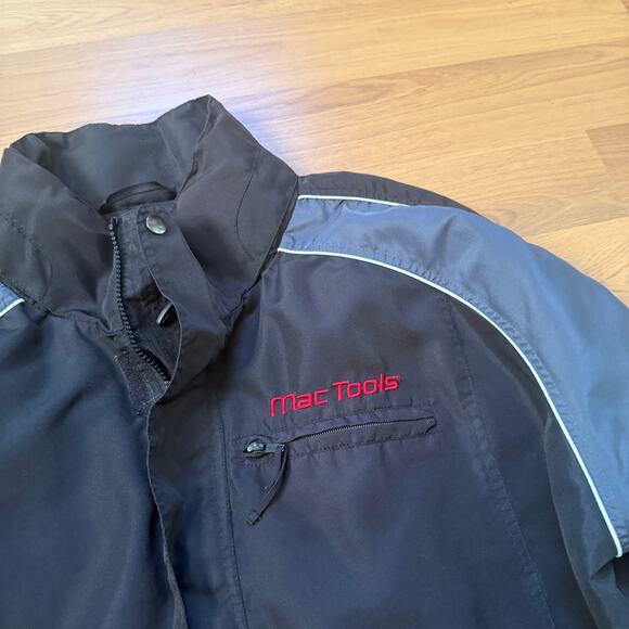Men's Mac Tools Black Red Gray Zip Up Windbreaker Work Wear Shell Jacket Sz XL - Picture 3 of 5